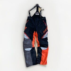 Y2K Scott Waterproof Snowmobile Ski Pants Racing Neon Orange Motorsport Men Sz M